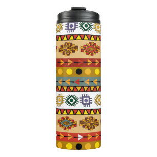 Bouteilles Isothermes Papier peint tribal, design artistique ethnique.