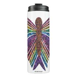 Bouteilles Isothermes Papillon Arc-en-ciel (blanc) - Tumbler Thermique