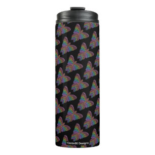 Bouteilles Isothermes Papillon arc-en-ciel (noir) - Paruline thermique