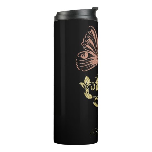 Bouteilles Isothermes Papillon aromatisé à l'or Parties scintillant Pers (Tourné sur la gauche)