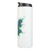 Bouteilles Isothermes Papillon aux plumes de paon vert (Tourné sur la droite)