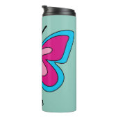 Bouteilles Isothermes Papillon bleu magenta rose | Ajouter du texte (Tourné sur la droite)