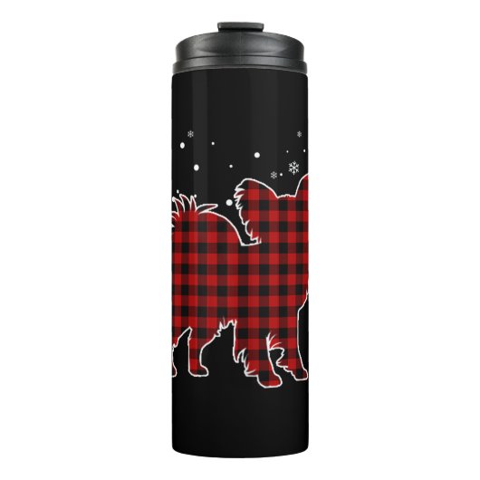 Bouteilles Isothermes Papillon Christmas Dog Buffalo Plaid (Devant)