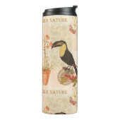 Bouteilles Isothermes Papillon de fleurs rose d'oiseaux Vintages (Tourné sur la gauche)