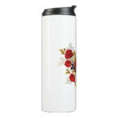 Bouteilles Isothermes Papillon de fleurs rouges aux roses rouges (Tourné sur la gauche)