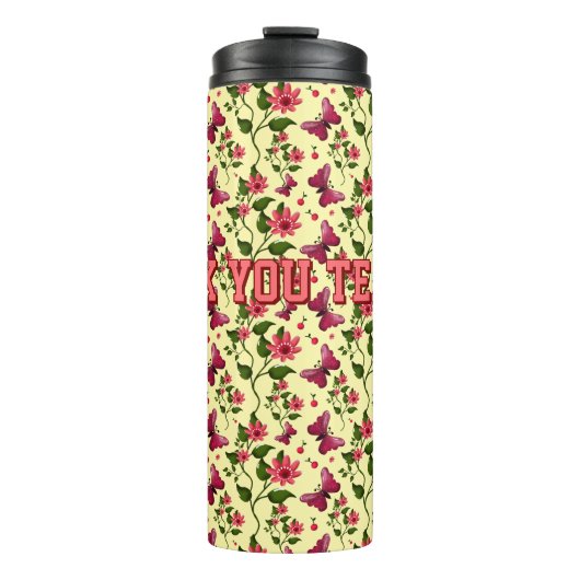 Bouteilles Isothermes Papillon Floral de Jardin de Printemps Moderne en  (Devant)