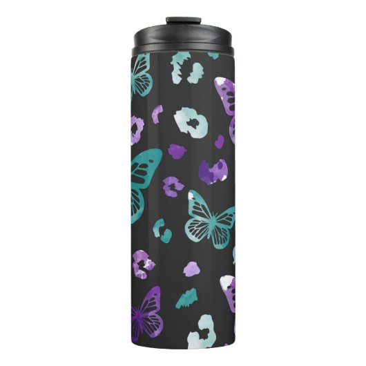 Bouteilles Isothermes Papillon léopard noir violet Motif (Devant)