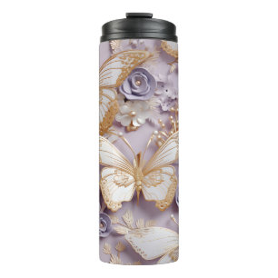 Bouteilles Isothermes Papillon Lilac, Gold et Pearl 3D