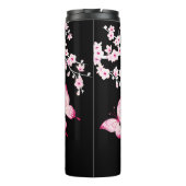 Bouteilles Isothermes Papillon Noir Rose Et Fleurs De Cerisiers  (Dos)