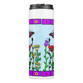 Bouteilles Isothermes Papillon personnalisé et fleurs joli art (Dos)