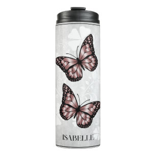 Bouteilles Isothermes Papillon rose Floral Personnalisé