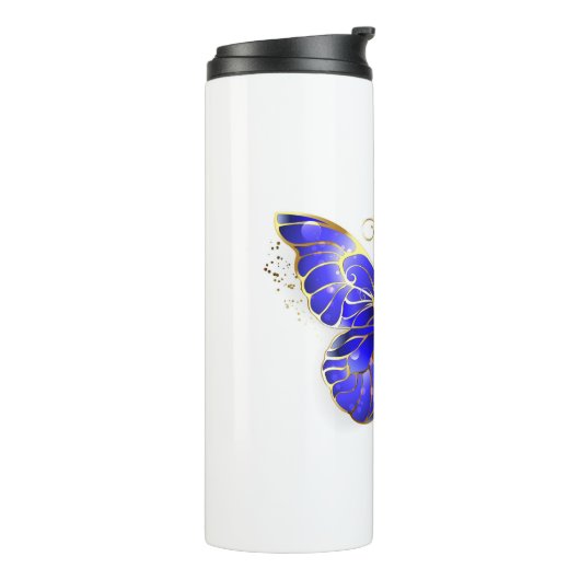 Bouteilles Isothermes Papillon saphir à fleurs (Tourné sur la gauche)