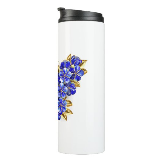 Bouteilles Isothermes Papillon saphir à fleurs (Tourné sur la droite)