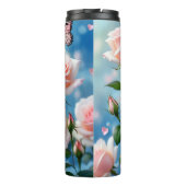 Bouteilles Isothermes Papillon Sur Fleur Rose (Dos)