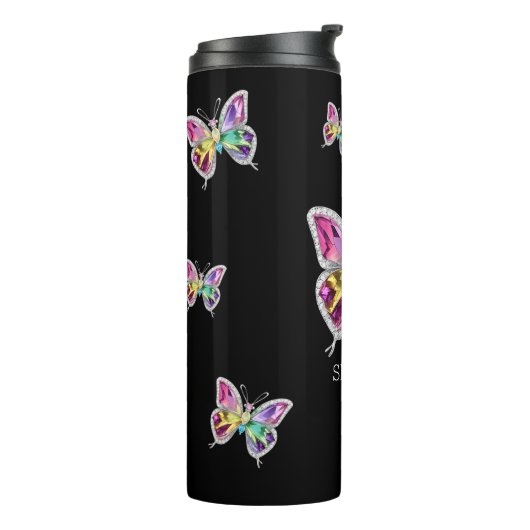 Bouteilles Isothermes Papillons en cristal arc-en-ciel (Tourné sur la gauche)