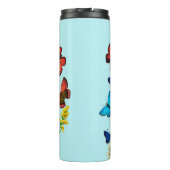 Bouteilles Isothermes Papillons et Fleur sauvage Botanique sur Sky Blue (Dos)