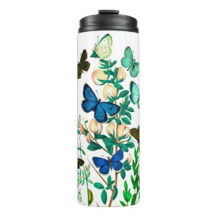 Bouteilles Isothermes Papillons et Fleur sauvage Vintage Botanique