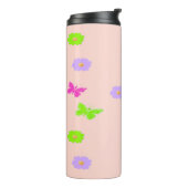 Bouteilles Isothermes papillons et fleurs roses (Tourné sur la gauche)