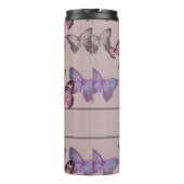 Bouteilles Isothermes Papillons et monogrammes féminins - Rose Dusty (Dos)