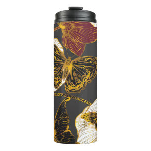 Bouteilles Isothermes Papillons & Fleurs : Motif Boho de printemps
