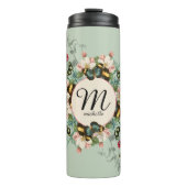 Bouteilles Isothermes Papillons Monogrammes vintages Sage Green Custom (Devant)