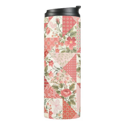 Bouteilles Isothermes Papillons rose Patchwork sans couture (Tourné sur la gauche)