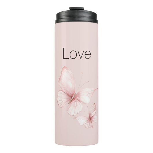 Bouteilles Isothermes Papillons roses aiment (Devant)