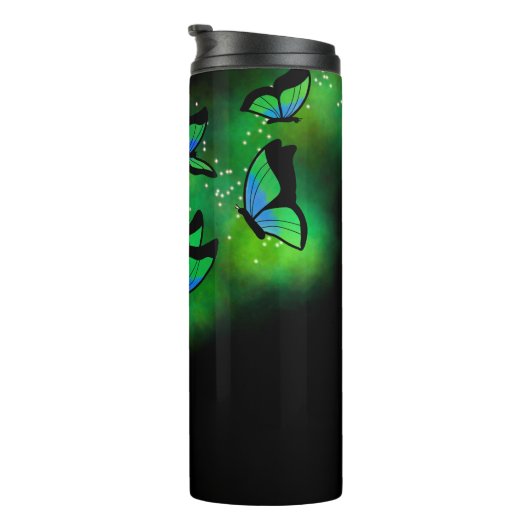 Bouteilles Isothermes Papillons verts brillants (Tourné sur la droite)