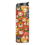 Bouteilles Isothermes Parade d'amis de fruits | Chibi d'animaux mignons (Tourné sur la gauche)
