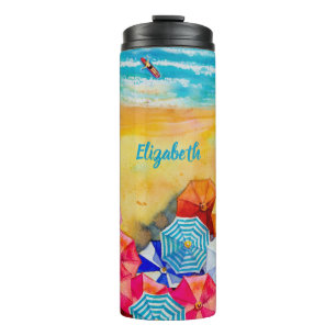 Bouteilles Isothermes Parapluies d'été sur le sable