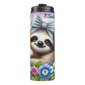 Bouteilles Isothermes Parcelle mignonne avec papillons et fleurs (Devant)