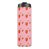 Bouteilles Isothermes Parti rose Motif aux fraises rouges (Devant)