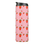 Bouteilles Isothermes Parti rose Motif aux fraises rouges (Tourné sur la droite)