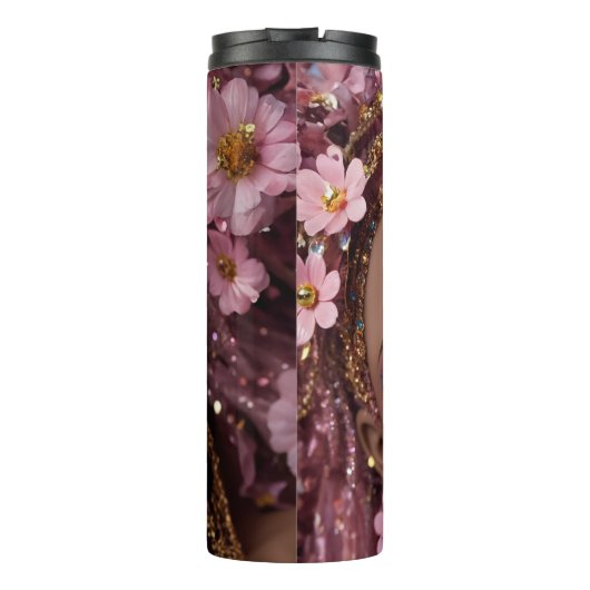 Bouteilles Isothermes Parties scintillant à poupée mousseuse et fleurs (Dos)