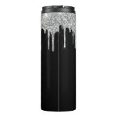 Bouteilles Isothermes Parties scintillant argent noir goutte monogramme  (Dos)