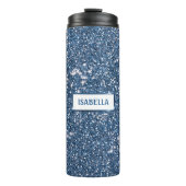 Bouteilles Isothermes Parties scintillant Bleu Faux Regarder avec nom pe (Devant)