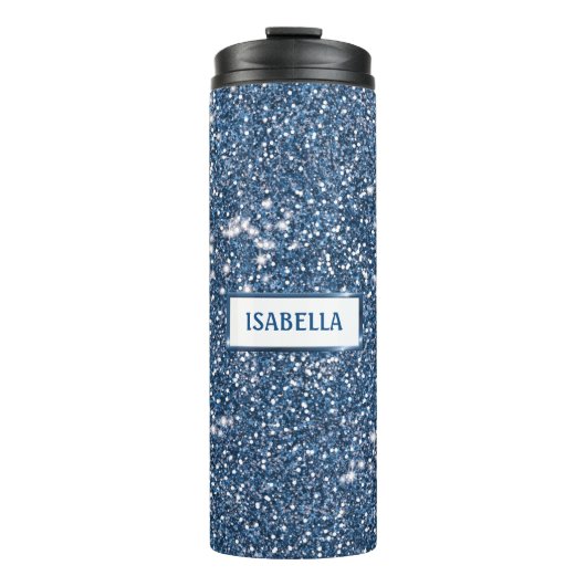 Bouteilles Isothermes Parties scintillant Bleu Faux Regarder avec nom pe (Devant)