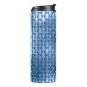 Bouteilles Isothermes Parties scintillant bleu marine et argent Échelle (Tourné sur la gauche)