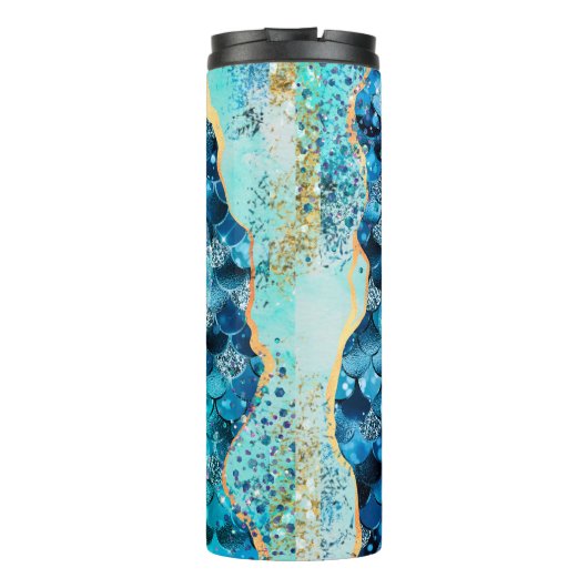 Bouteilles Isothermes Parties scintillant bleue des échelles de sirène (Dos)