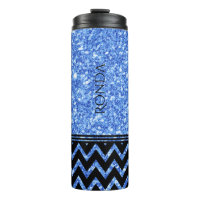 Parties scintillant bleue Motif et Motif Chevron n