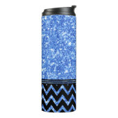 Bouteilles Isothermes Parties scintillant bleue Motif et Motif Chevron n (Tourné sur la gauche)