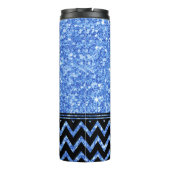 Bouteilles Isothermes Parties scintillant bleue Motif et Motif Chevron n (Dos)