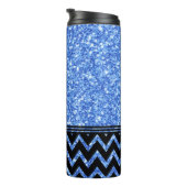 Bouteilles Isothermes Parties scintillant bleue Motif et Motif Chevron n (Tourné sur la droite)