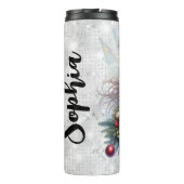 Bouteilles Isothermes Parties scintillant d'argent Fée de Noël Nom perso (Dos)