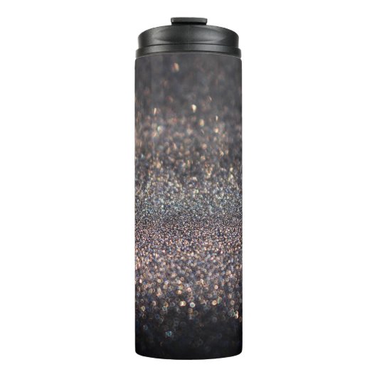 Bouteilles Isothermes Parties scintillant d'argent : Noir Bokeh Noël (Devant)