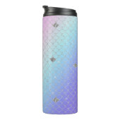 Bouteilles Isothermes Parties scintillant de sirène d'argent d'Aqua rose (Tourné sur la droite)