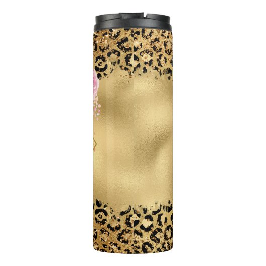 Bouteilles Isothermes Parties scintillant d'or Cheetah Imprimer Blessé M (Dos)