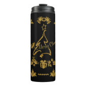 Bouteilles Isothermes Parties scintillant d'or Joyeux Noël, Père Noël (Devant)