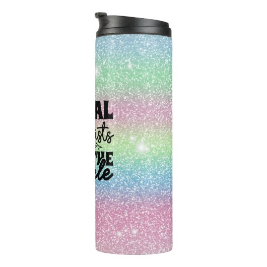 Bouteilles Isothermes Parties scintillant en arc-en-ciel pour hygiéniste (Tourné sur la droite)