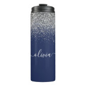 Bouteilles Isothermes Parties scintillant en argent bleu marine Monogram (Devant)